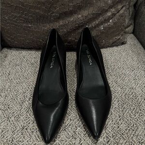 VIA SPIGA Black Leather low block heels | worn twice